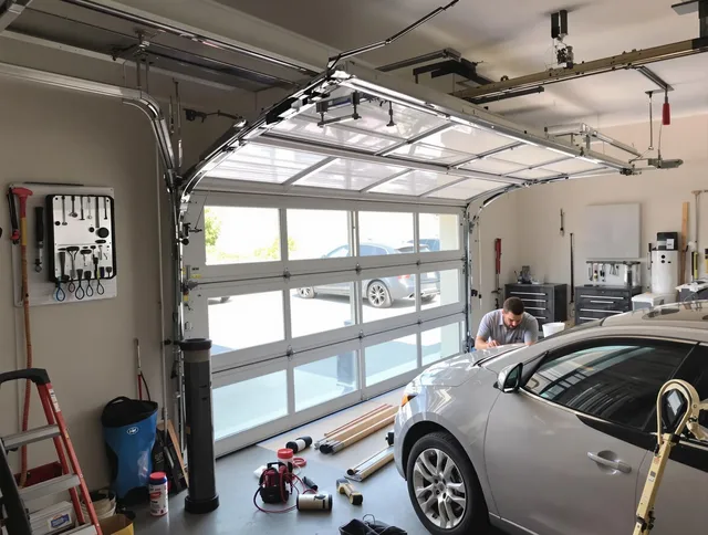 Garage door noise reduction service by Akron Garage Door Repair in Akron